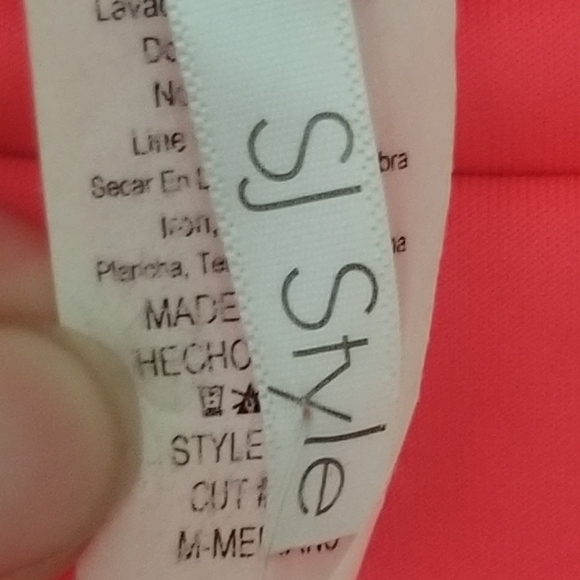 NWOT SJ Style Neon Pink Midi Skirt - Picture 3 of 4